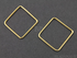 Gold Vermeil Square Open Link Component,(VM/698/14)